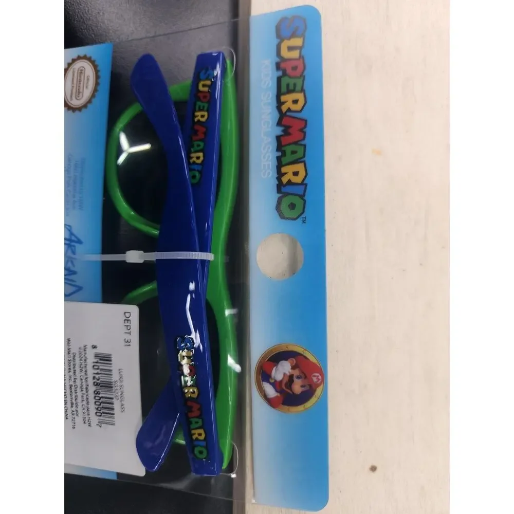 Nintendo Super Mario Luigi Kids Classic Sunglasses Green New 100% UV protection